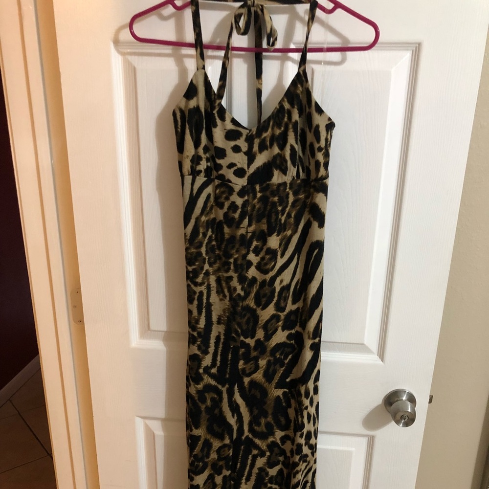Long fitted dress leopard
